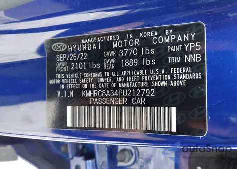 2023 Hyundai Venue Sel from USA, damaged, VIN KMHRC8A34PU212792